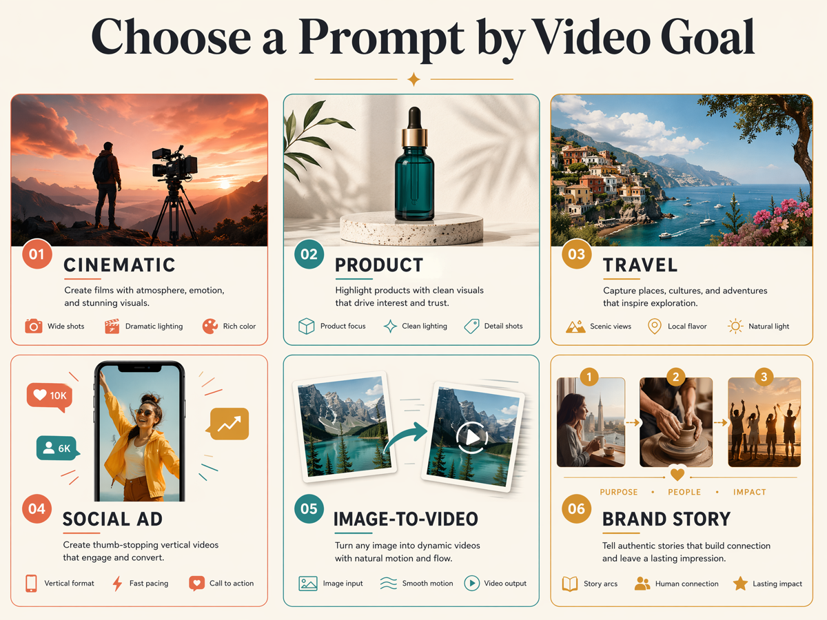 AI video prompt category grid.