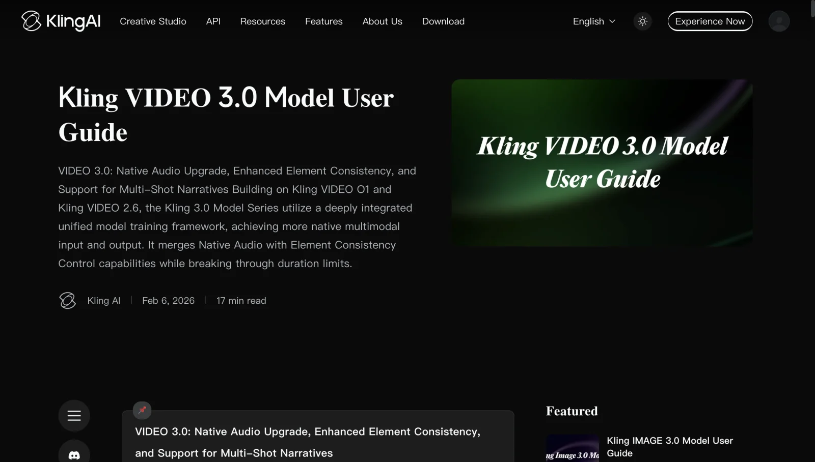 دليل نموذج VIDEO 3.0 الرسمي للذكاء الاصطناعي Kling