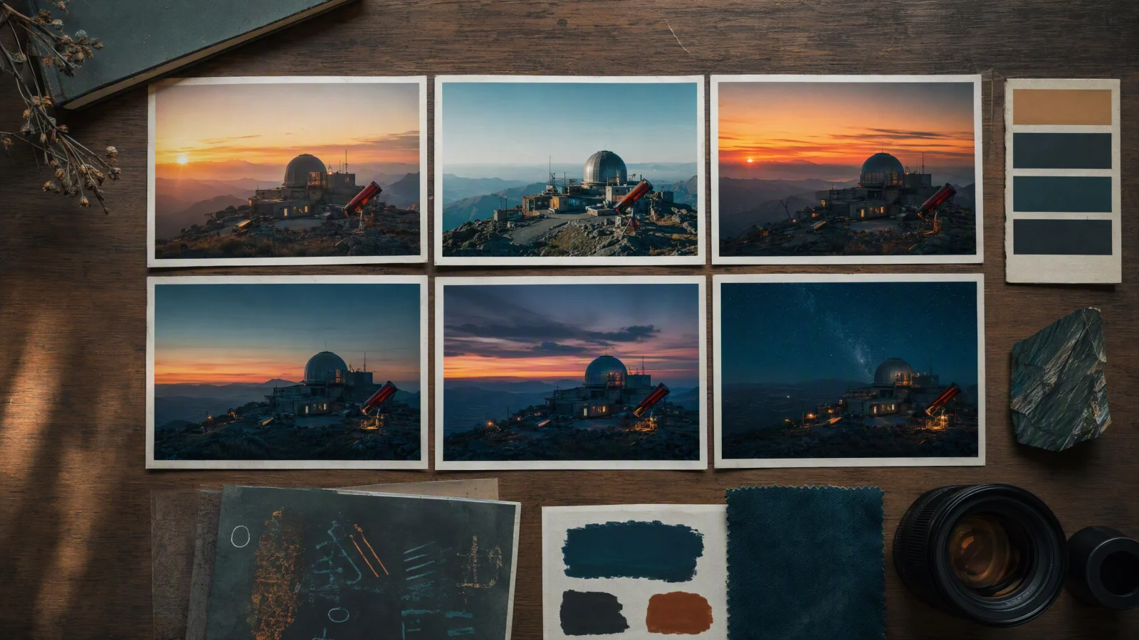 Guide visuel composé d'images cohérentes du même observatoire