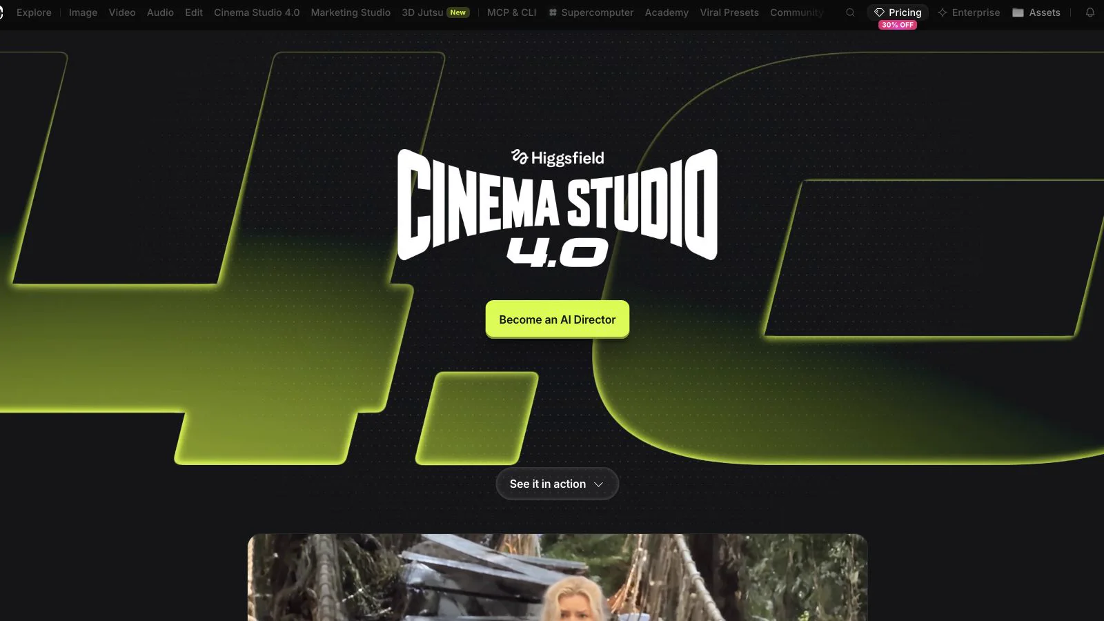 مدخل مساحة الإخراج Higgsfield Cinema Studio 4.0