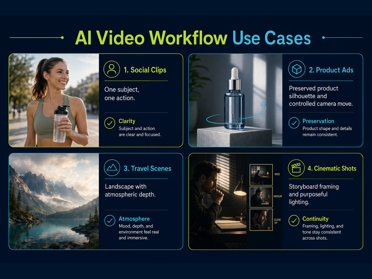 Four AI video use cases for creators and marketers.