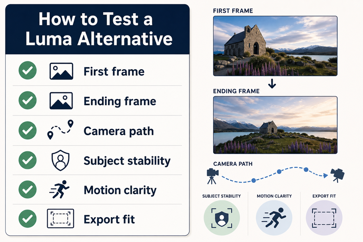 Checklist for testing a Luma alternative.