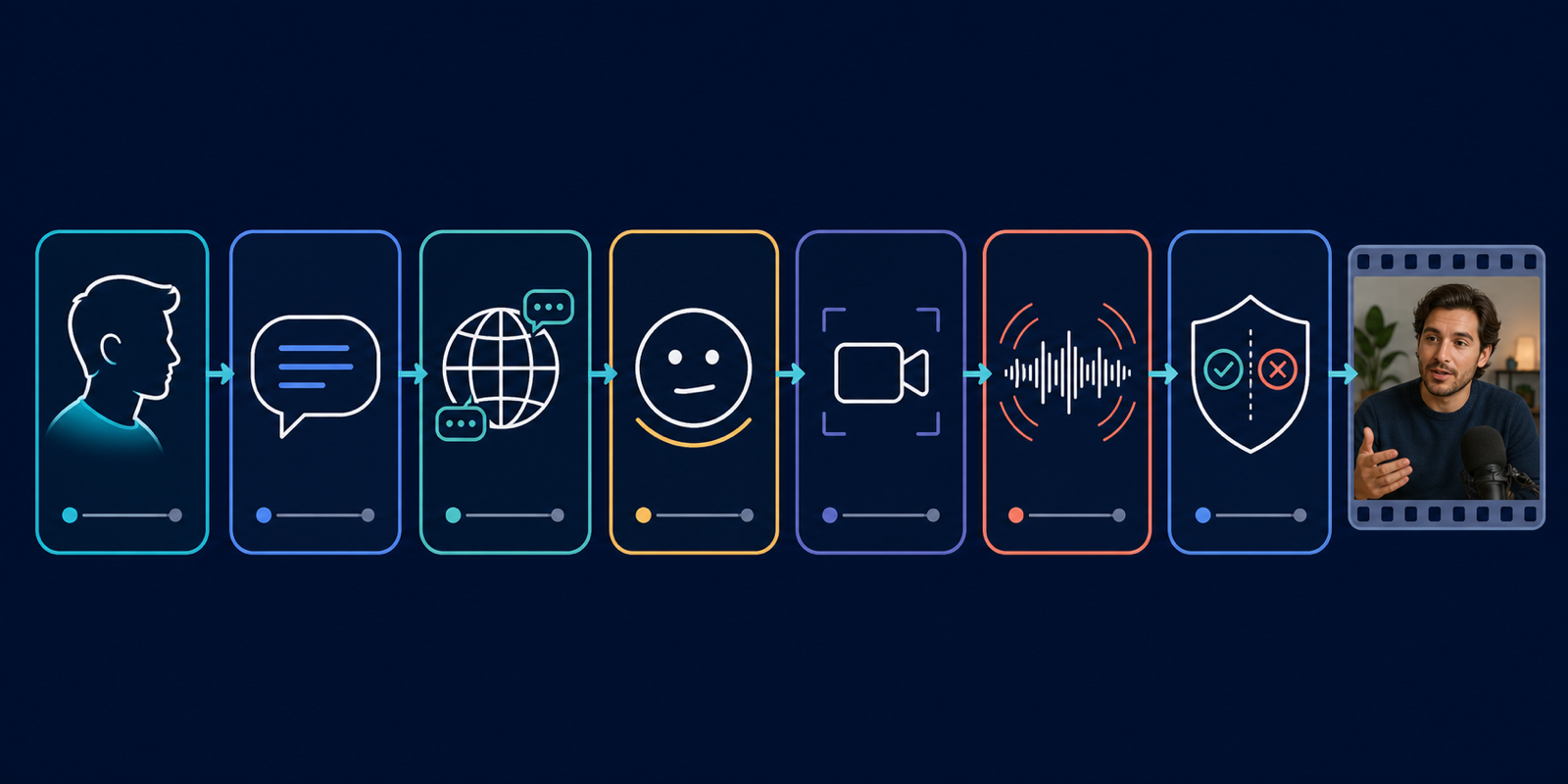 Seven visual prompt ingredients: speaker, line, language, emotion, camera, sound, and constraints