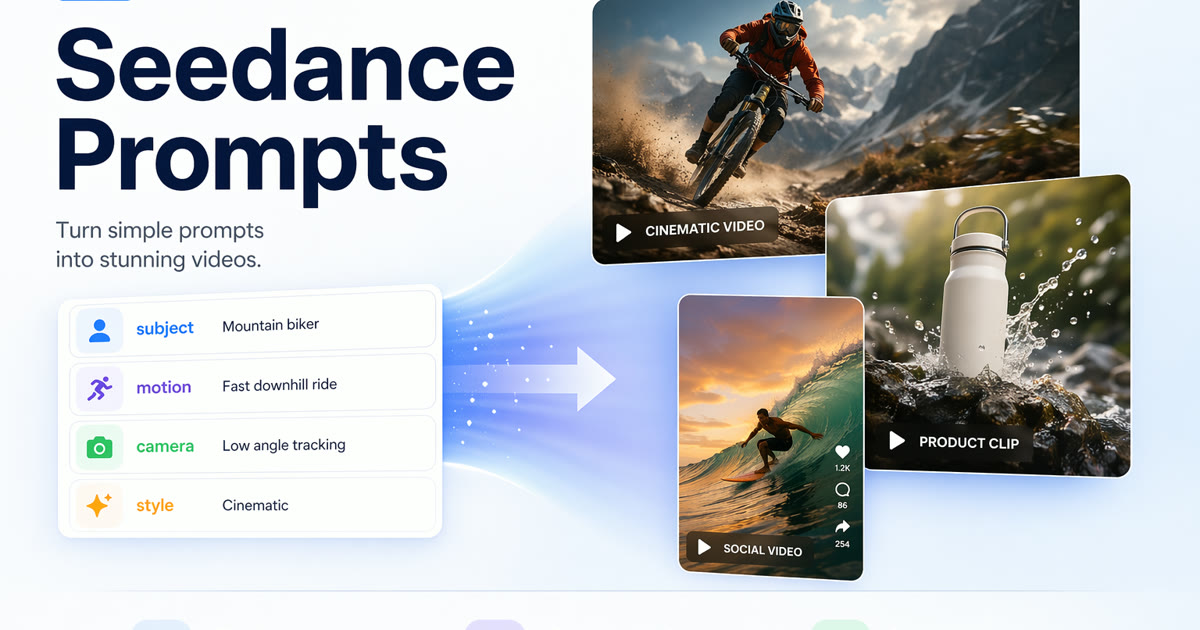 Seedance prompt examples for AI video generation.